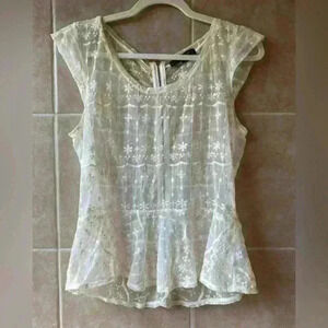 Lace Floral Sheer Blouse XL Juniors